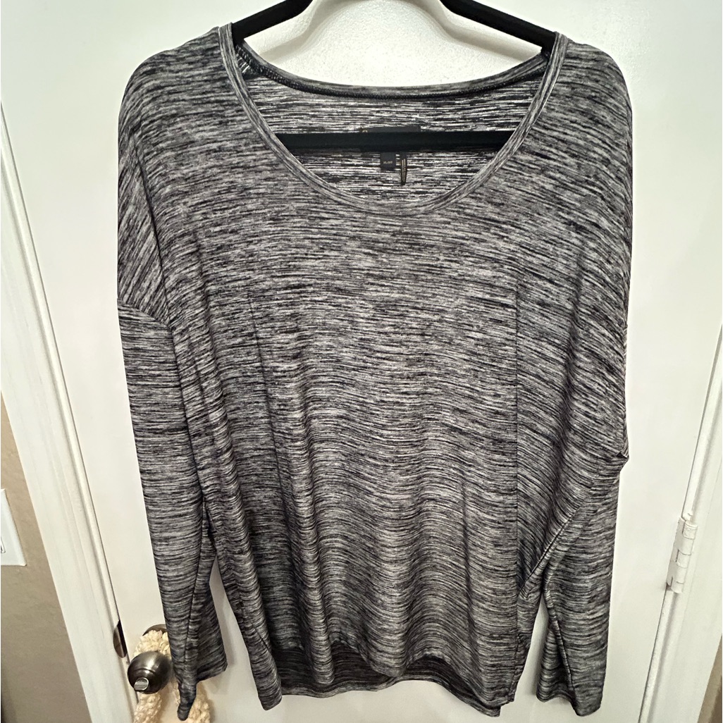 Jeans By Buffalo Womens Shirt Extra Large Marled Black Grey Long Sleeve Blouse